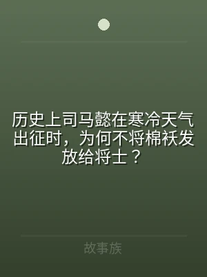 历史上司马懿在寒冷天气出征时，为何不将棉