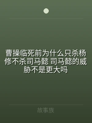 曹操临死前为什么只杀杨修不杀司马懿 司马