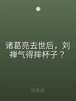 诸葛亮去世后，刘禅气得摔杯子？