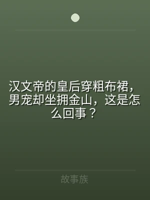 汉文帝的皇后穿粗布裙，男宠却坐拥金山，这