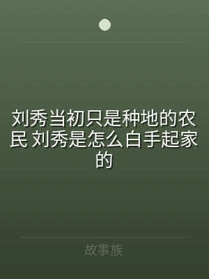 刘秀当初只是种地的农民 刘秀是怎么白手起