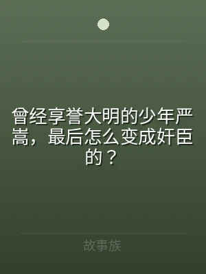 曾经享誉大明的少年严嵩，最后怎么变成奸臣