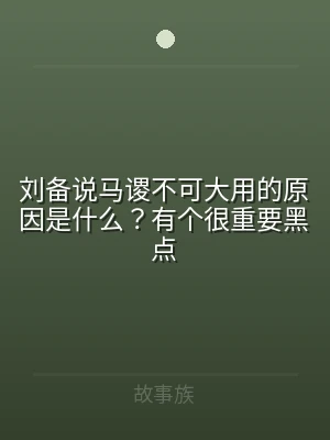刘备说马谡不可大用的原因是什么？有个很重