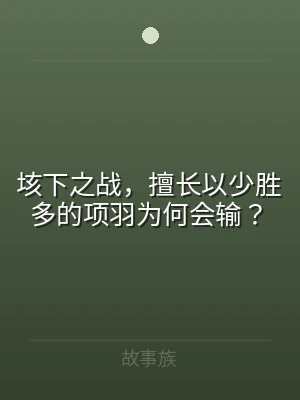 垓下之战，擅长以少胜多的项羽为何会输？