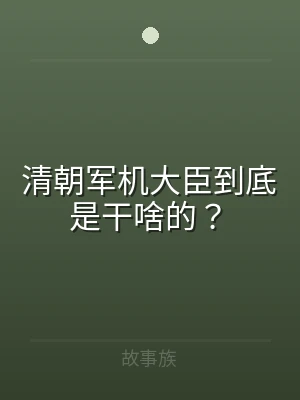 清朝军机大臣到底是干啥的？