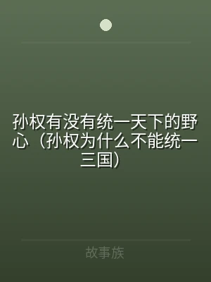孙权有没有统一天下的野心（孙权为什么不能