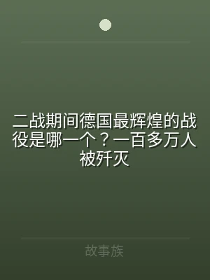 二战期间德国最辉煌的战役是哪一个？一百多
