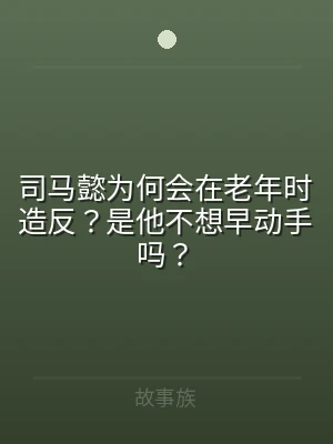 司马懿为何会在老年时造反？是他不想早动手