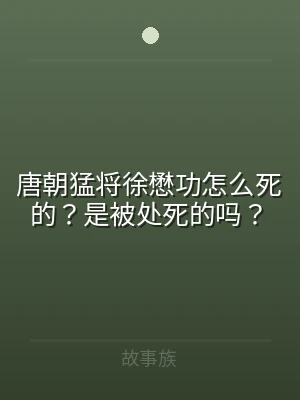 唐朝猛将徐懋功怎么死的？是被处死的吗？