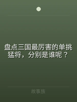 盘点三国最厉害的单挑猛将，分别是谁呢？