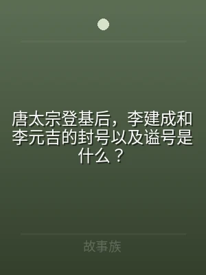 唐太宗登基后，李建成和李元吉的封号以及谥