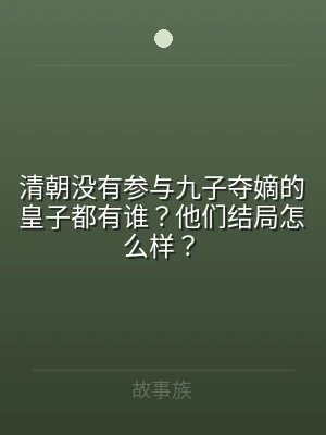 清朝没有参与九子夺嫡的皇子都有谁？他们结