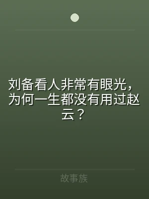 刘备看人非常有眼光，为何一生都没有用过赵