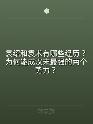 袁绍和袁术有哪些经历？为何能成汉末最强的