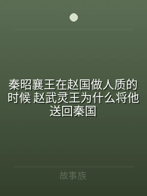 秦昭襄王在赵国做人质的时候 赵武灵王为什