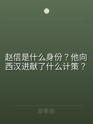 赵信是什么身份？他向西汉进献了什么计策？