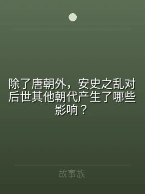 除了唐朝外，安史之乱对后世其他朝代产生了