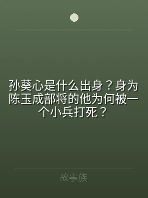 孙葵心是什么出身？身为陈玉成部将的他为何
