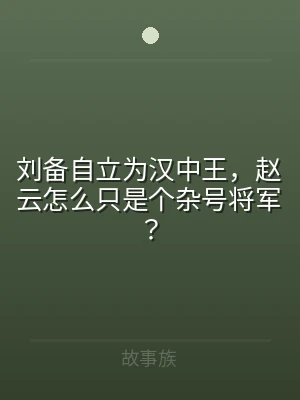 刘备自立为汉中王，赵云怎么只是个杂号将军