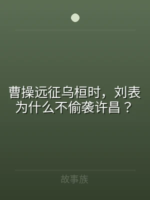 曹操远征乌桓时，刘表为什么不偷袭许昌？