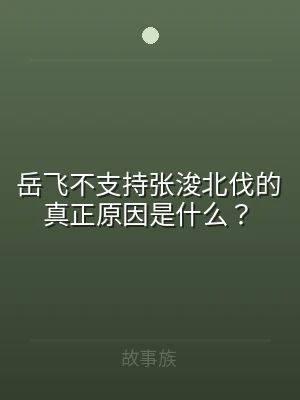 岳飞不支持张浚北伐的真正原因是什么？