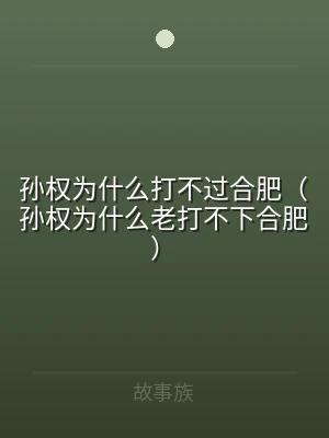 孙权为什么打不过合肥（孙权为什么老打不下