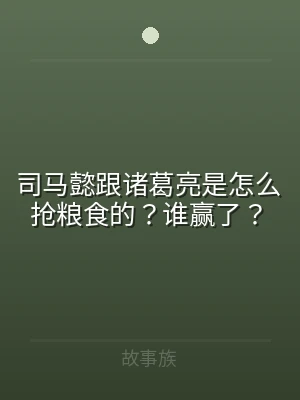 司马懿跟诸葛亮是怎么抢粮食的？谁赢了？
