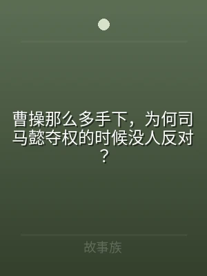 曹操那么多手下，为何司马懿夺权的时候没人