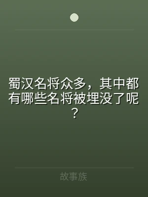 蜀汉名将众多，其中都有哪些名将被埋没了呢