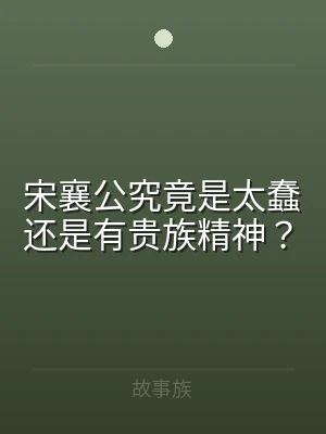 宋襄公究竟是太蠢还是有贵族精神？