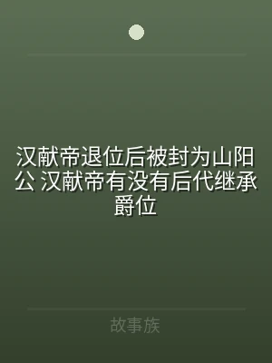 汉献帝退位后被封为山阳公 汉献帝有没有后