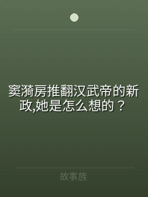 窦漪房推翻汉武帝的新政,她是怎么想的？
