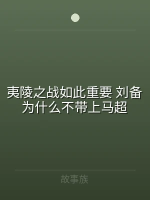 夷陵之战如此重要 刘备为什么不带上马超