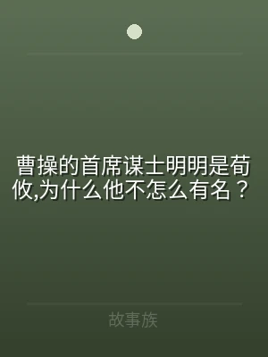 曹操的首席谋士明明是荀攸,为什么他不怎么