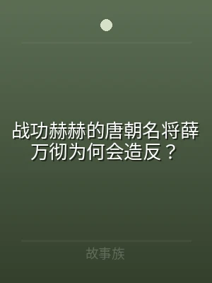 战功赫赫的唐朝名将薛万彻为何会造反？