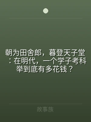 朝为田舍郎，暮登天子堂：在明代，一个学子