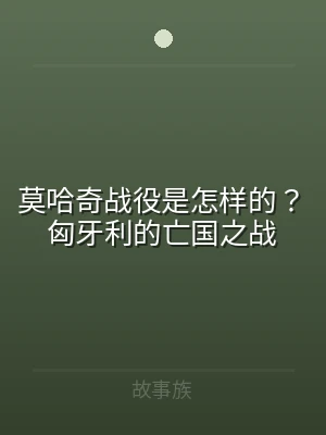 莫哈奇战役是怎样的？匈牙利的亡国之战