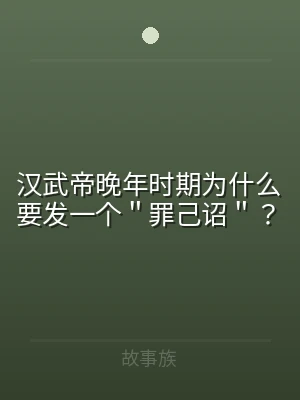 汉武帝晚年时期为什么要发一个＂罪己诏＂？