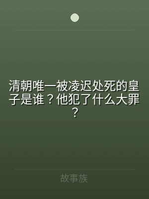 清朝唯一被凌迟处死的皇子是谁？他犯了什么