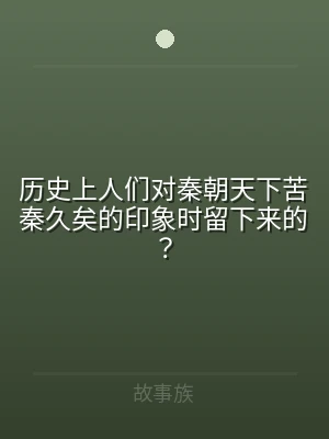 历史上人们对秦朝天下苦秦久矣的印象时留下