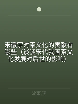 宋徽宗对茶文化的贡献有哪些（谈谈宋代我国