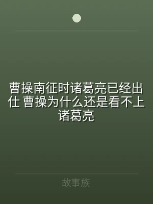 曹操南征时诸葛亮已经出仕 曹操为什么还是