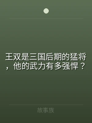 王双是三国后期的猛将，他的武力有多强悍？