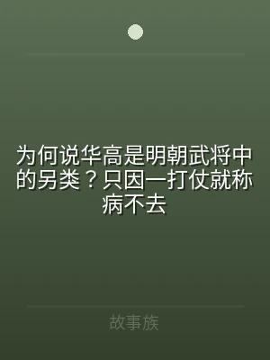 为何说华高是明朝武将中的另类？只因一打仗