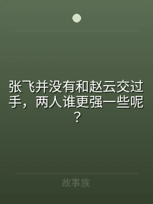 张飞并没有和赵云交过手，两人谁更强一些呢