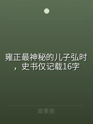雍正最神秘的儿子弘时，史书仅记载16字