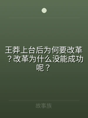 王莽上台后为何要改革？改革为什么没能成功