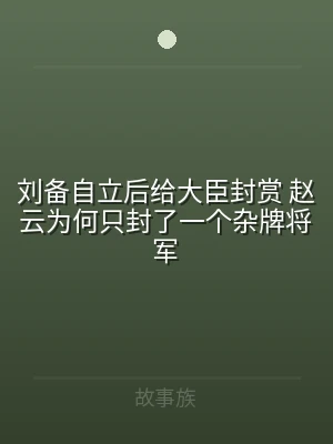 刘备自立后给大臣封赏 赵云为何只封了一个