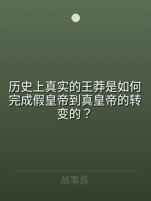 历史上真实的王莽是如何完成假皇帝到真皇帝