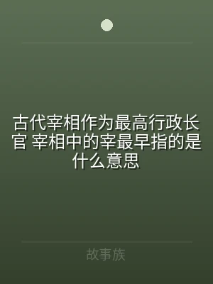 古代宰相作为最高行政长官 宰相中的宰最早